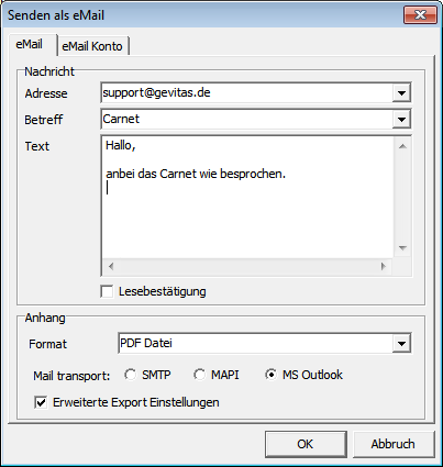 Fotos per mail versenden