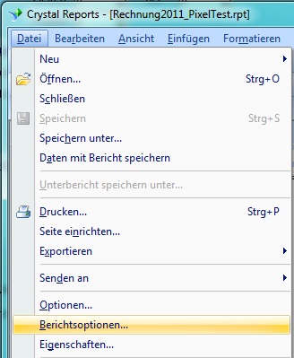 Berichtsoptionen