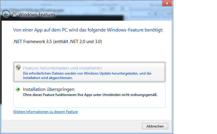 Windows8 DotNet3.5 Feature