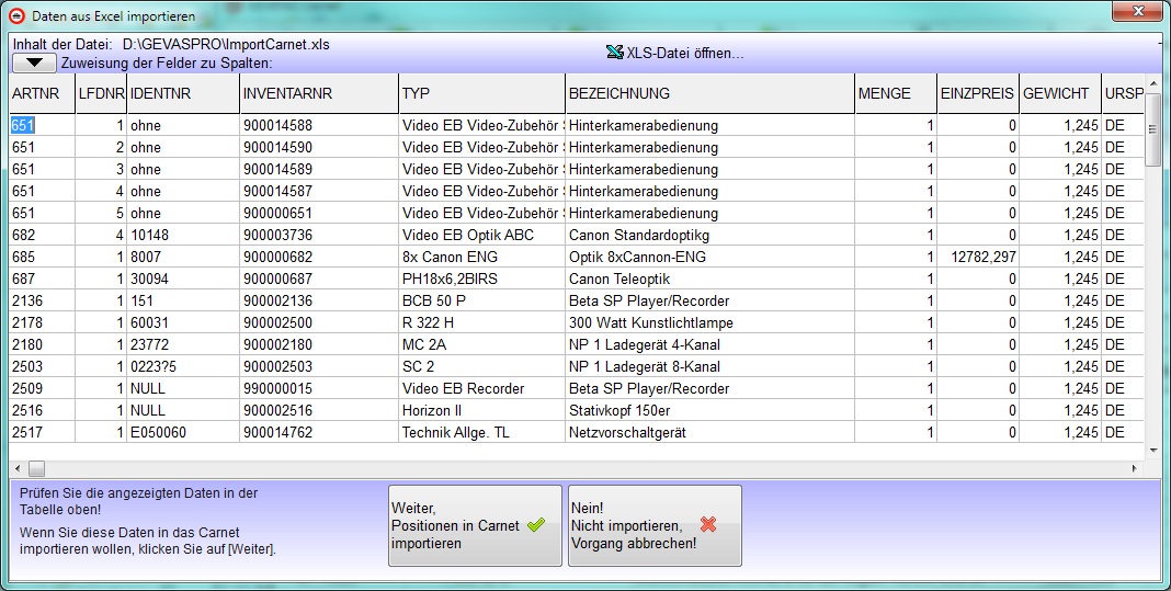 Gevitas Carnet Import XLS Tabelle.jpg