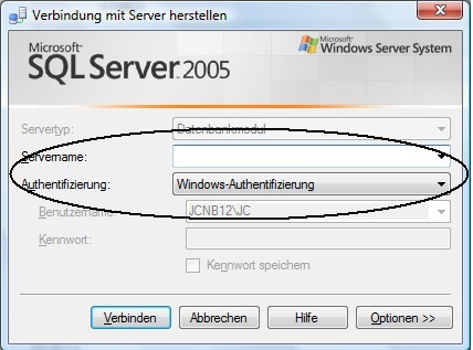 MSSQL-ServerAnmeldung