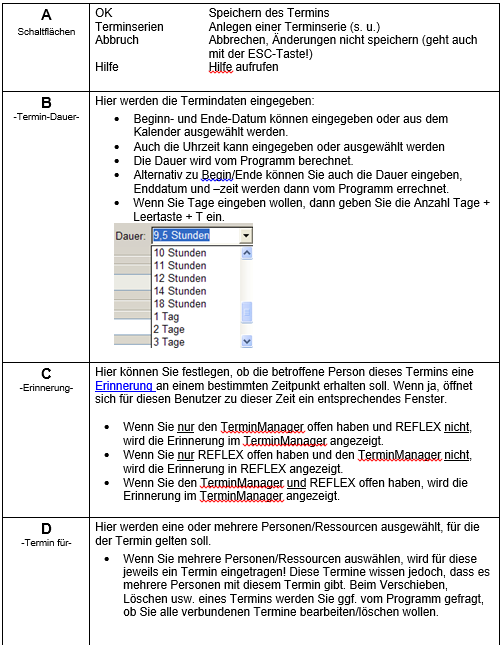 REFLEX TerminManager Neuen Termin anlegen Schaltflächen.png