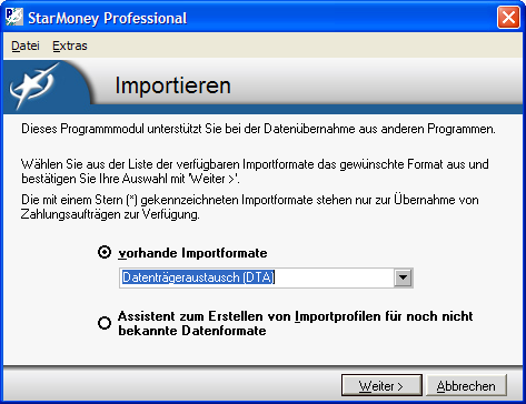 StarMoney Importieren