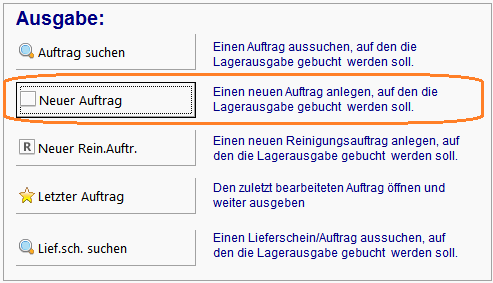 GEVAS Lager Hauptmenu NeuerAuftrag.png