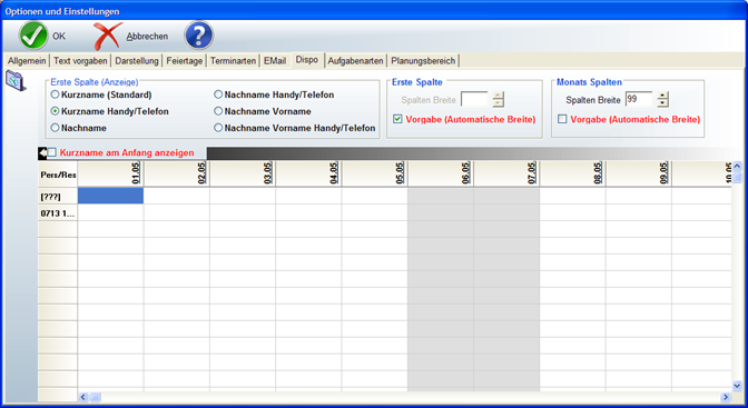 REFLEX TerminManager OptionenundEinstellungen Einstellungen für die Dispoansicht.png