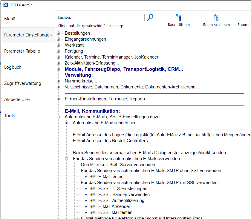 RxAdmin SMTP Einstellungen 01 TreeView.png