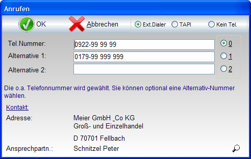 Anrufen-Ansprechpartner