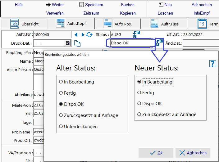 GEVAS-Professional Auftrag Kopf Bearbeitungsstatus.png