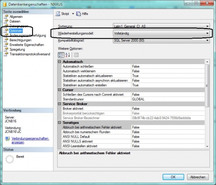 Datei:SQL-Server Datenbank Optionen WiederherstModell.jpg