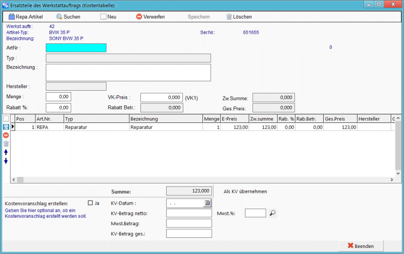 REFLEX Werkstatt Eingabe Auftrag Repa KostenErfassen.png