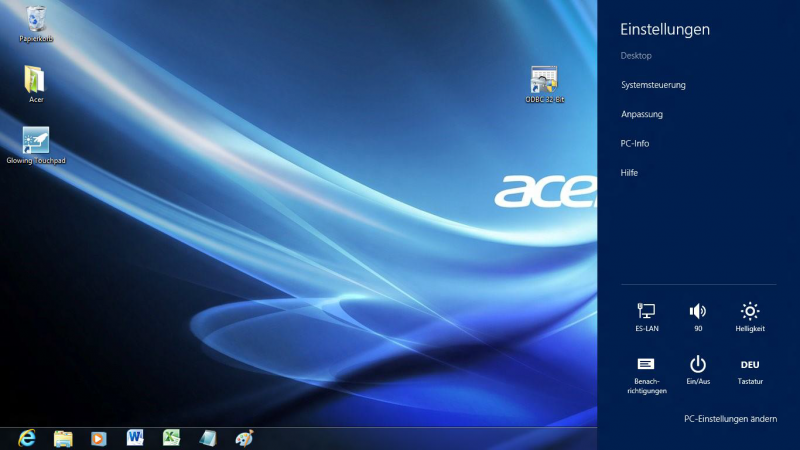 Windows8 Einstellungen Menü