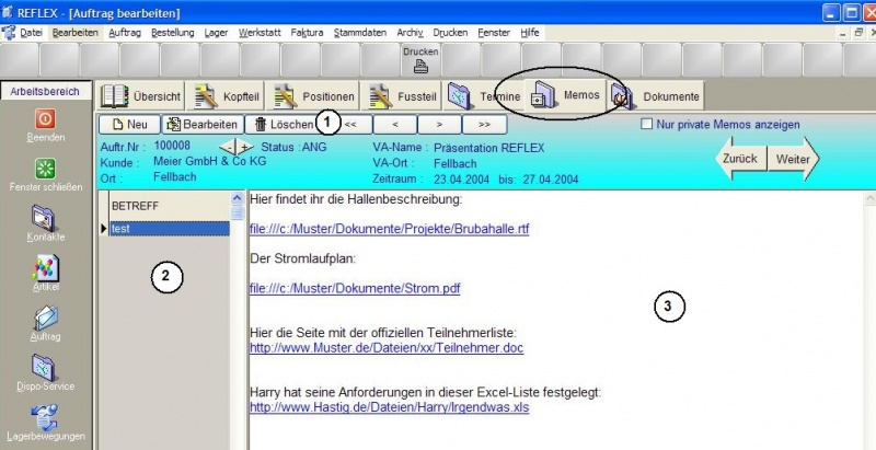 Datei:REFLEX Auftragsverwaltung Memos.jpg