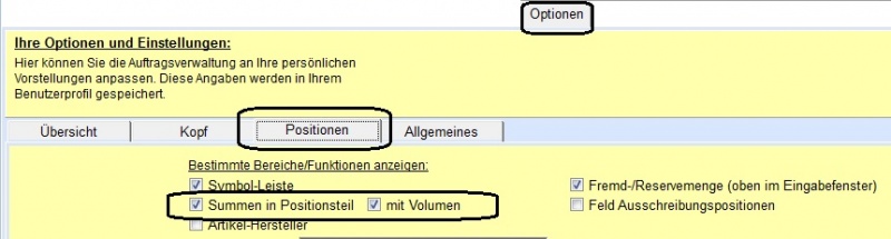 Datei:REFLEX Auftragsverwaltung Pos Summen Gewicht Volumen Optionen.jpg